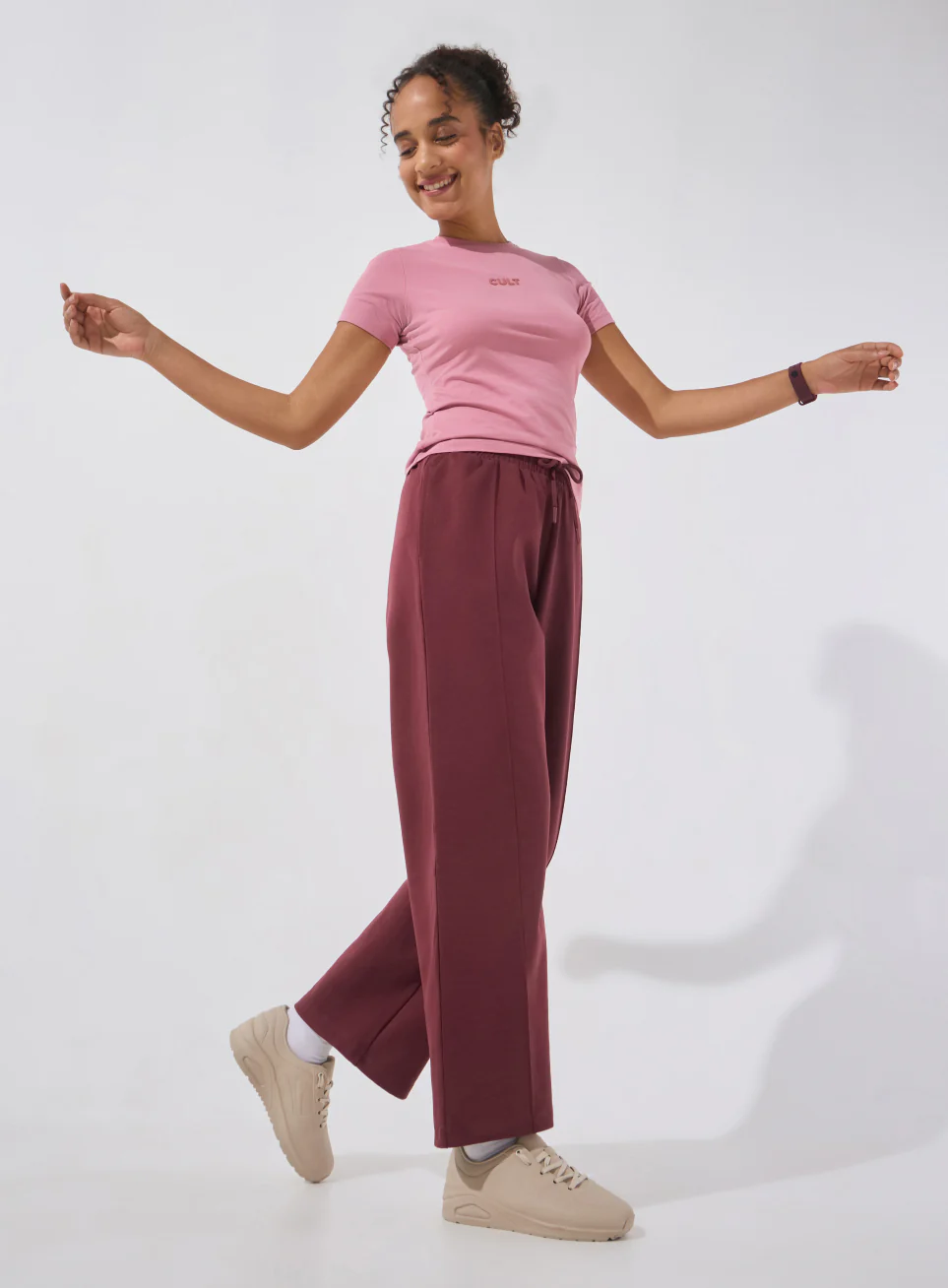Women's Maroon Ultra Luxe Tailored Trackpants - Image 2