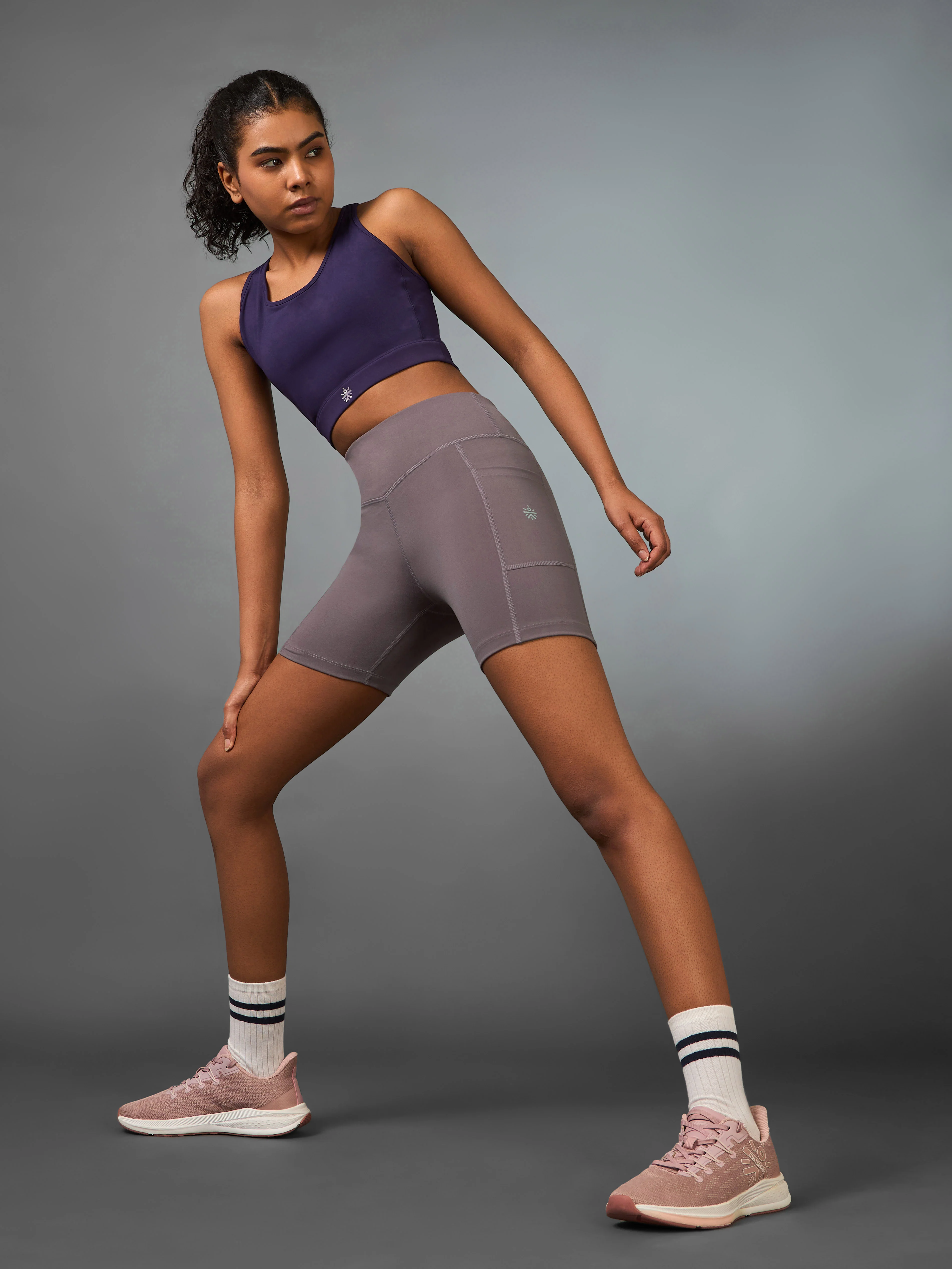 Women's Mauve Multi Sports Cycling COMFLex Shorts - Image 2