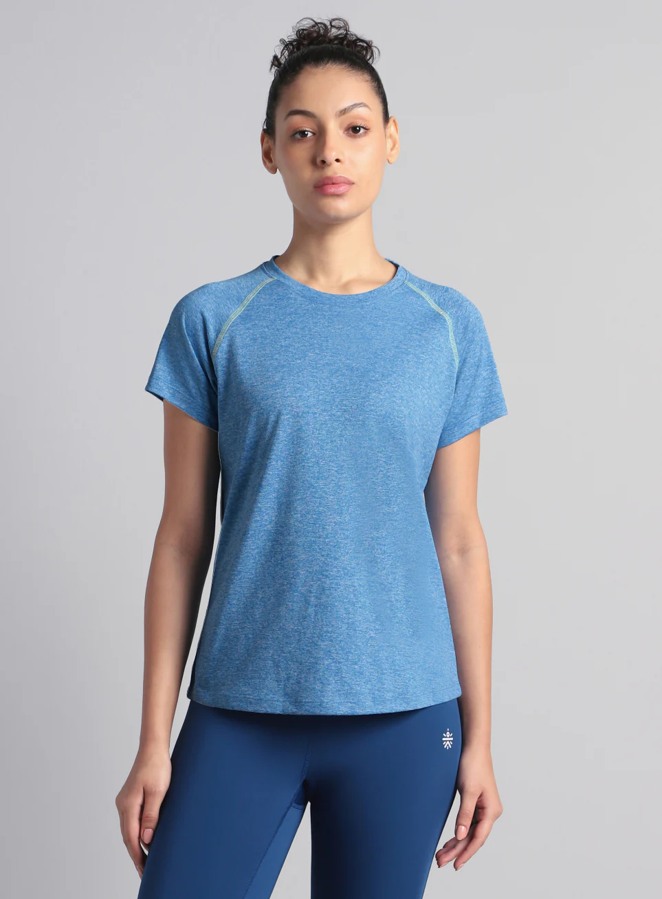 Women's Muscle Flex Blue COMFORtech T-shirt - Image 4