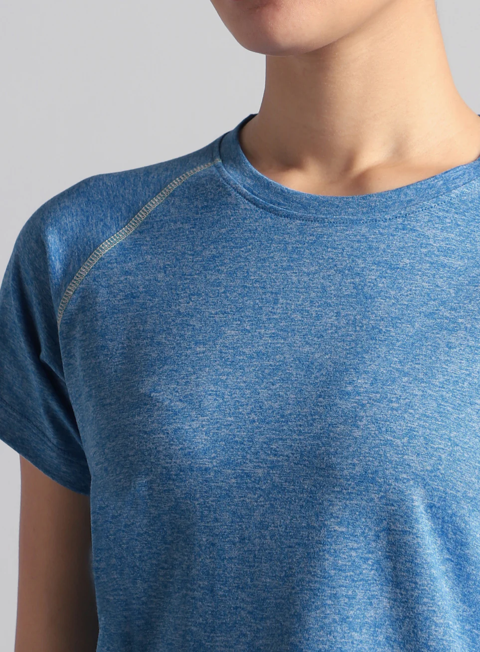 Women's Muscle Flex Blue COMFORtech T-shirt - Image 7
