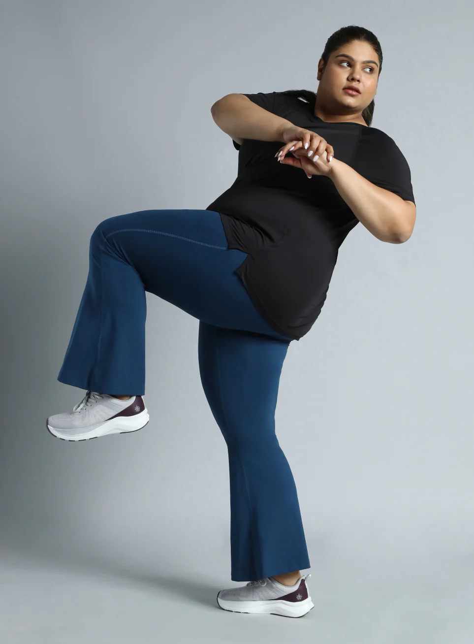 Women's Navy All Format Training Plus Size Flared Pants - Image 2