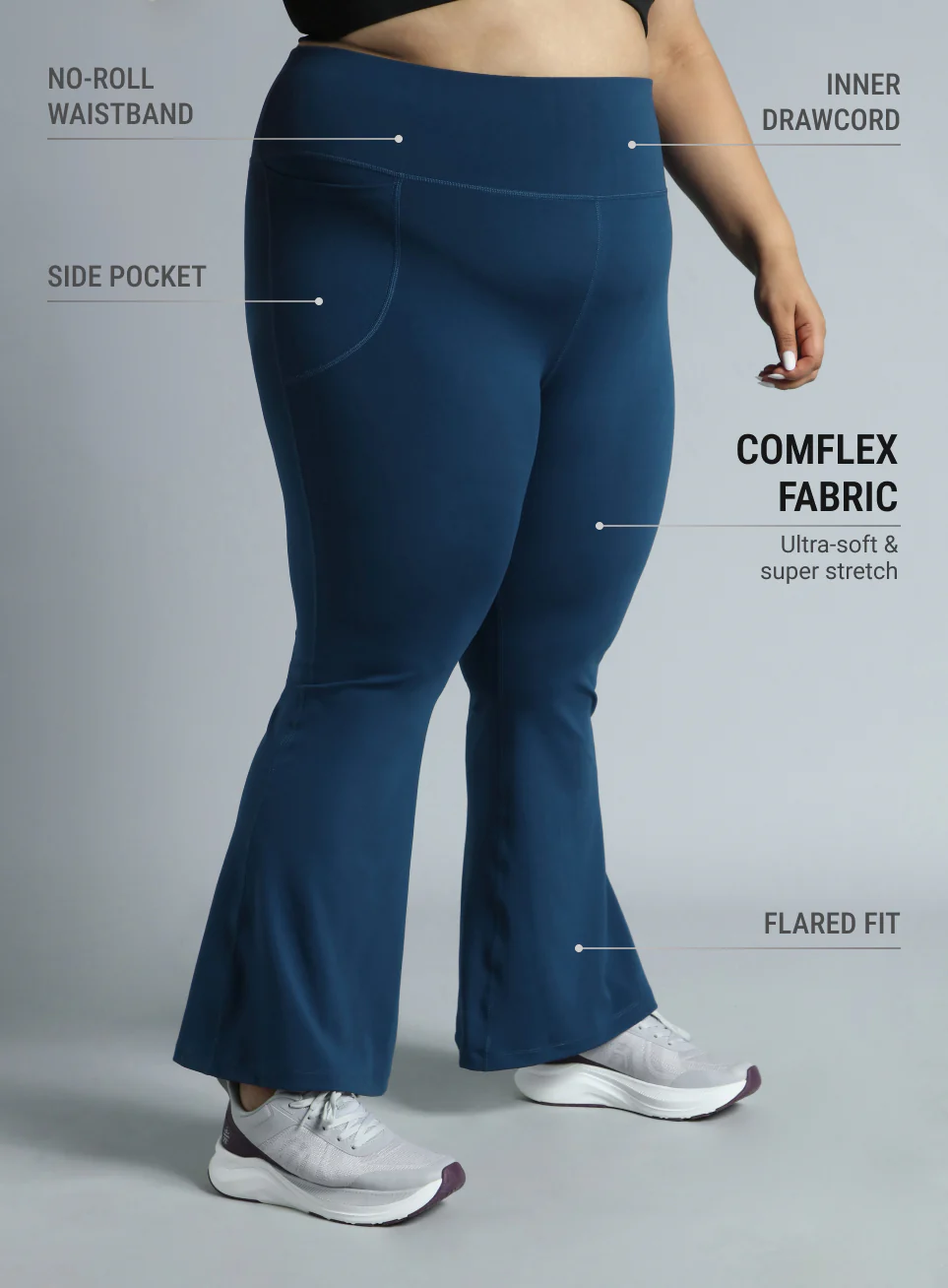 Women's Navy All Format Training Plus Size Flared Pants - Image 5
