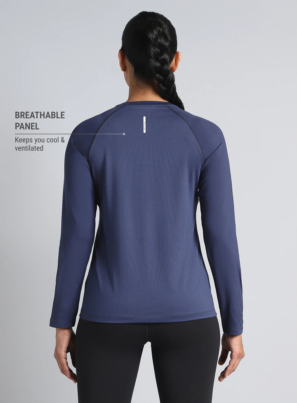 Women's Navy Build Up Performance Recycled Poly T-shirt - Image 6