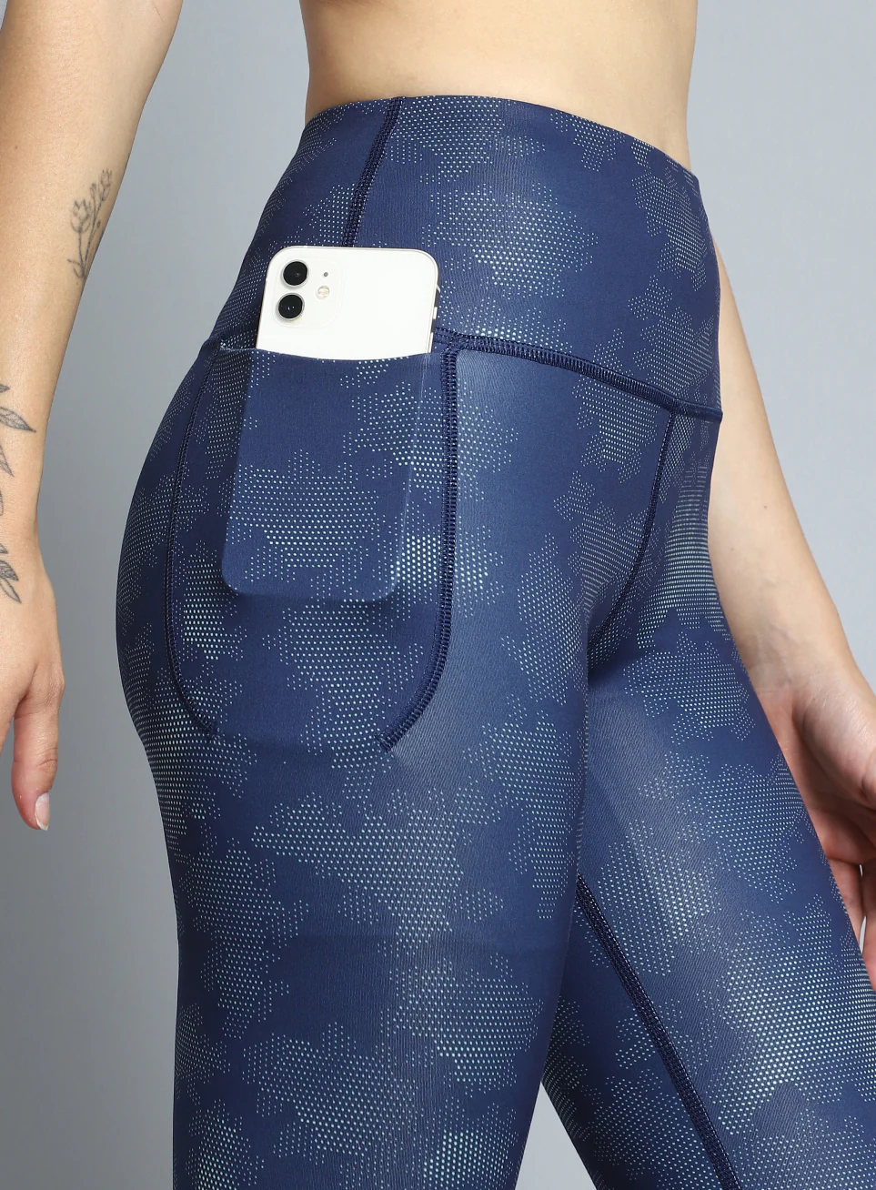 Women's Navy Dance Flow AOP COMFlex Tights - Image 7