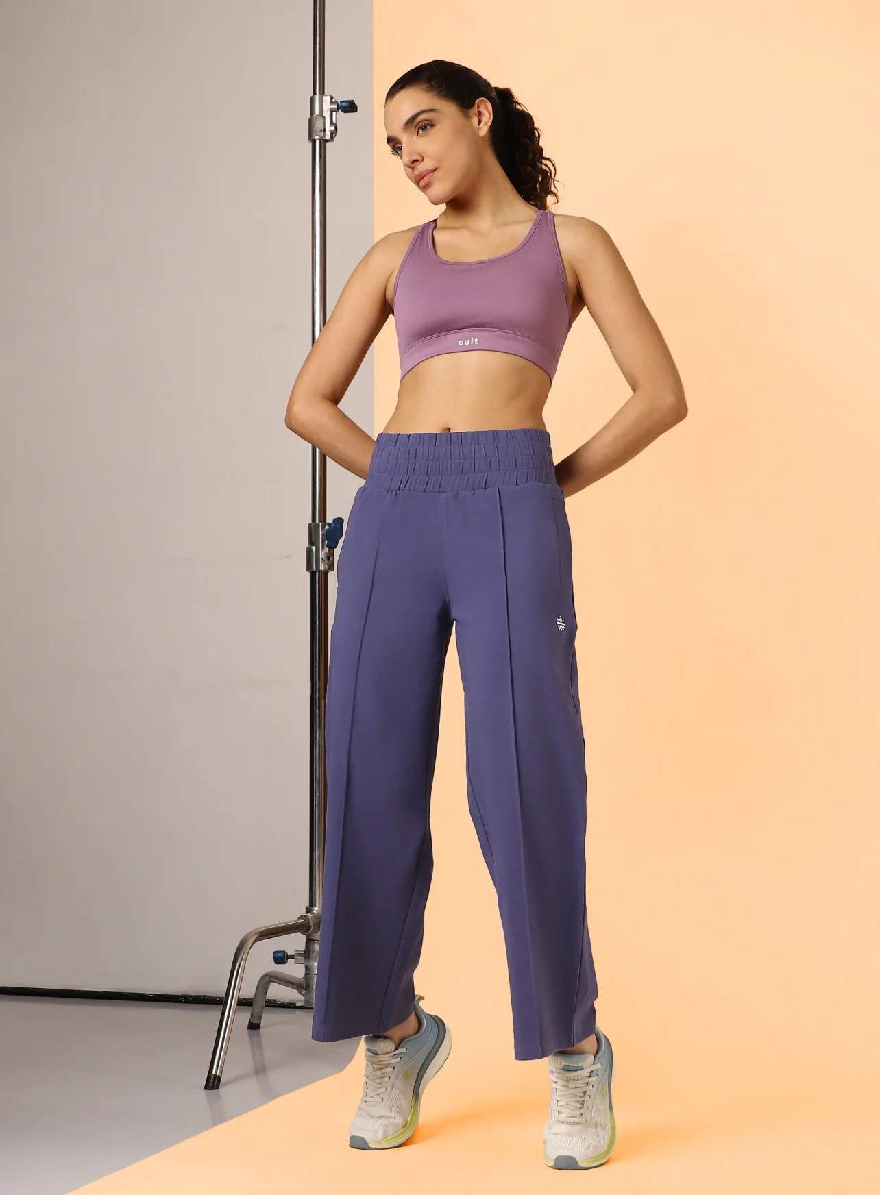 Women's Navy Flex Premium Wide Leg High Waist Pants - Image 2