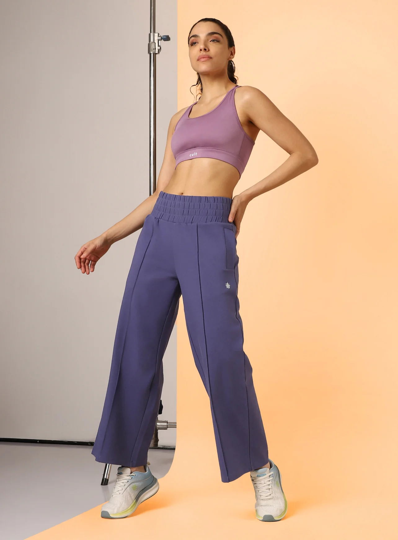 Women's Navy Flex Premium Wide Leg High Waist Pants - Image 3