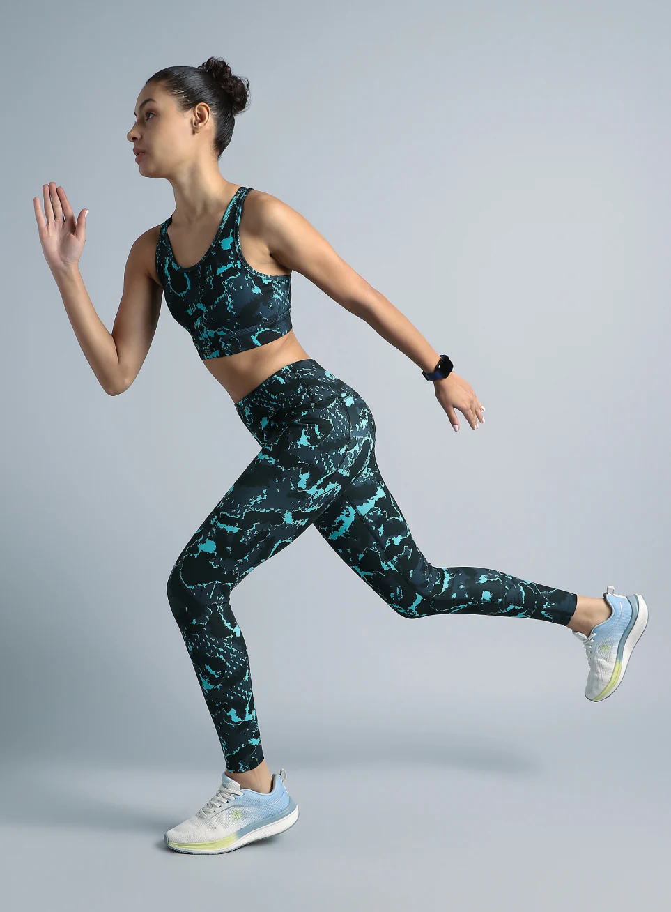 Women's Navy Pacer AOP Comflex Tights - Image 2