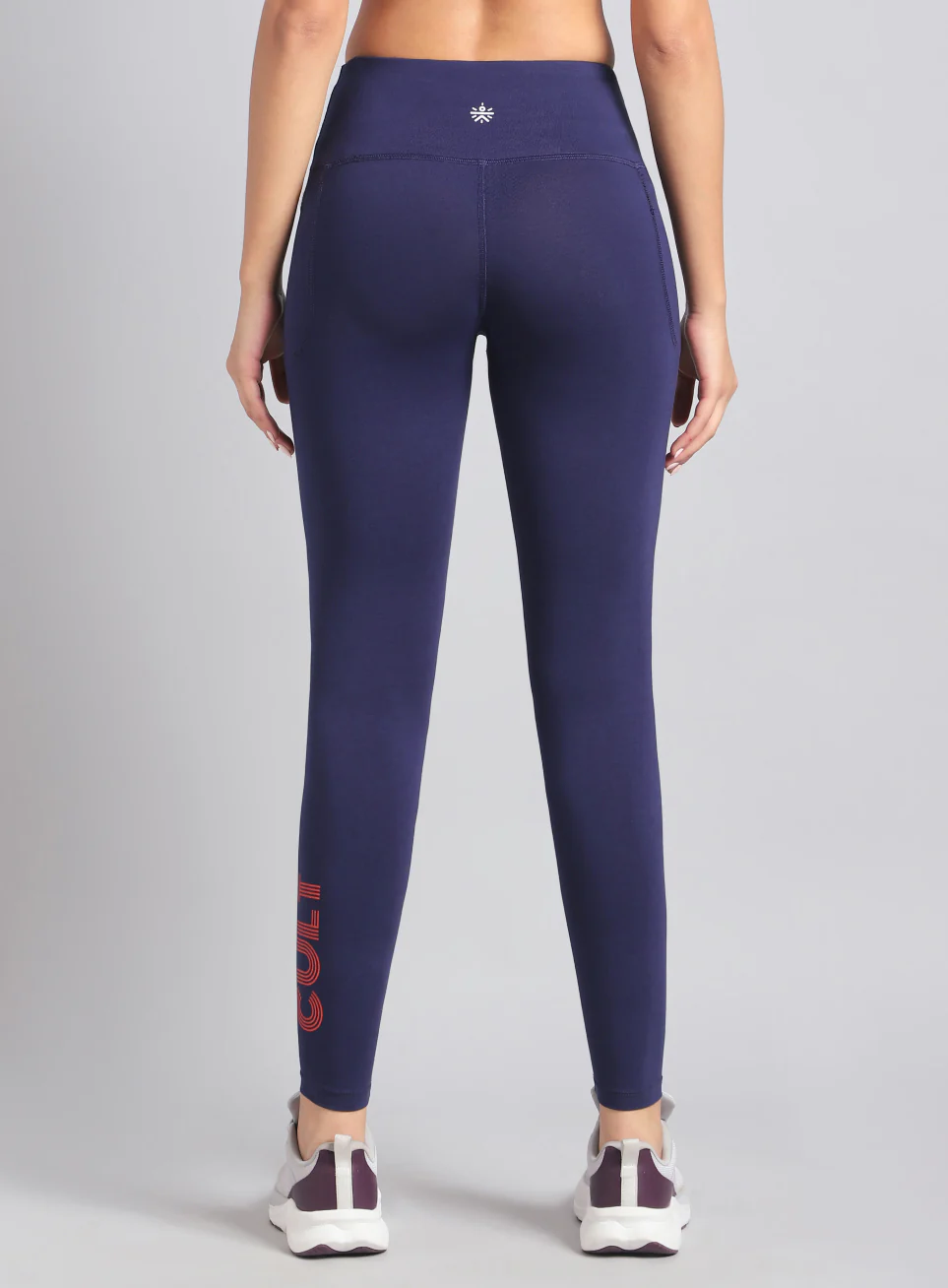 Women's Navy Premium Cotton Training Tights - Image 6