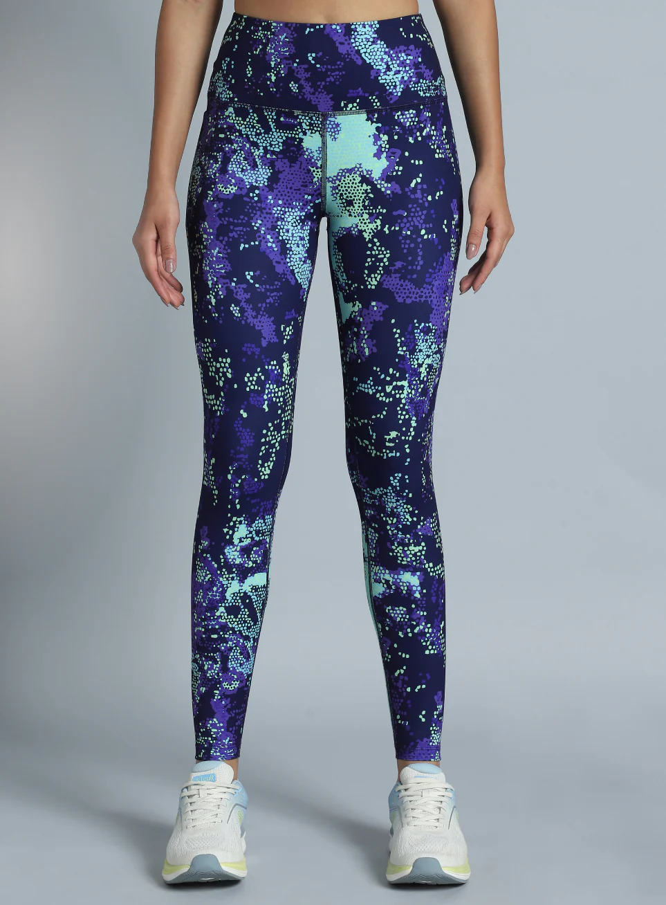 Women's Navy Printed Train All Day COMFlex Tights - Image 11