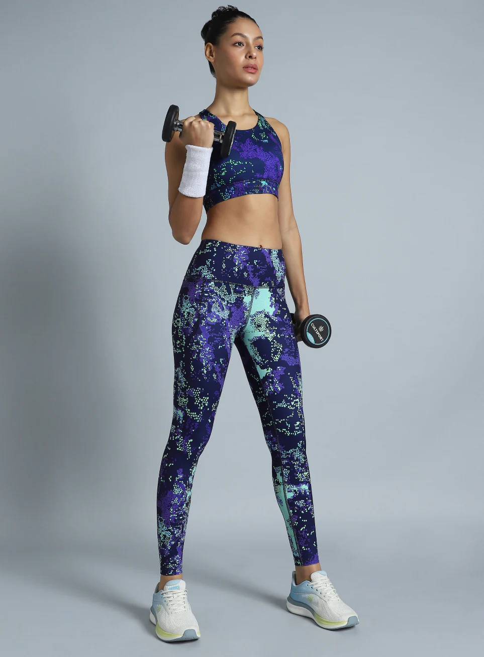 Women's Navy Printed Train All Day COMFlex Tights - Image 3