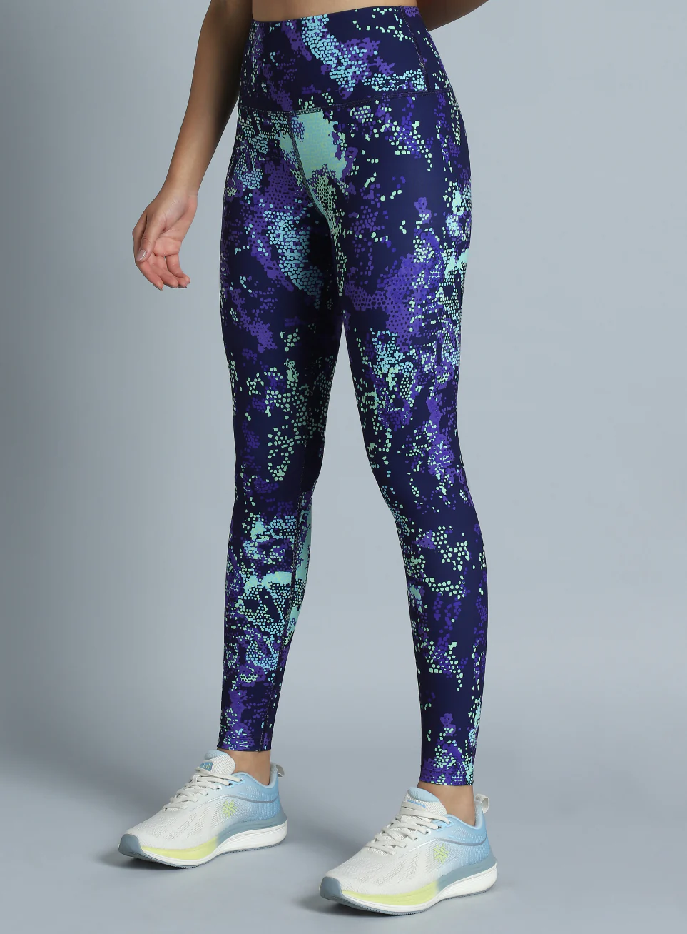 Women's Navy Printed Train All Day COMFlex Tights - Image 5