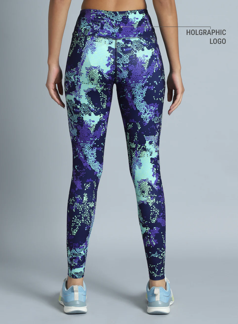 Women's Navy Printed Train All Day COMFlex Tights - Image 6