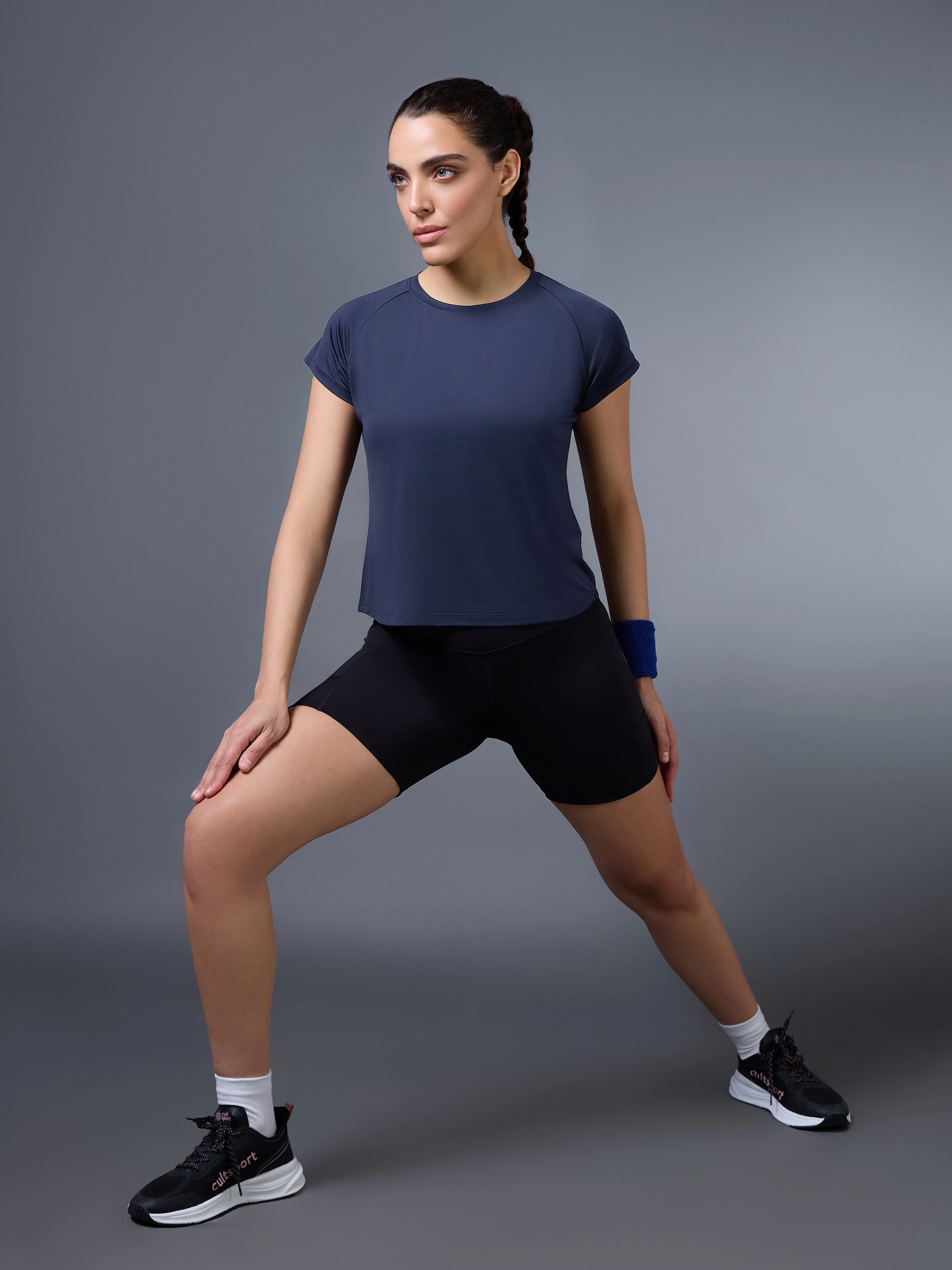Women's Navy Run Forward T-shirt - Image 3