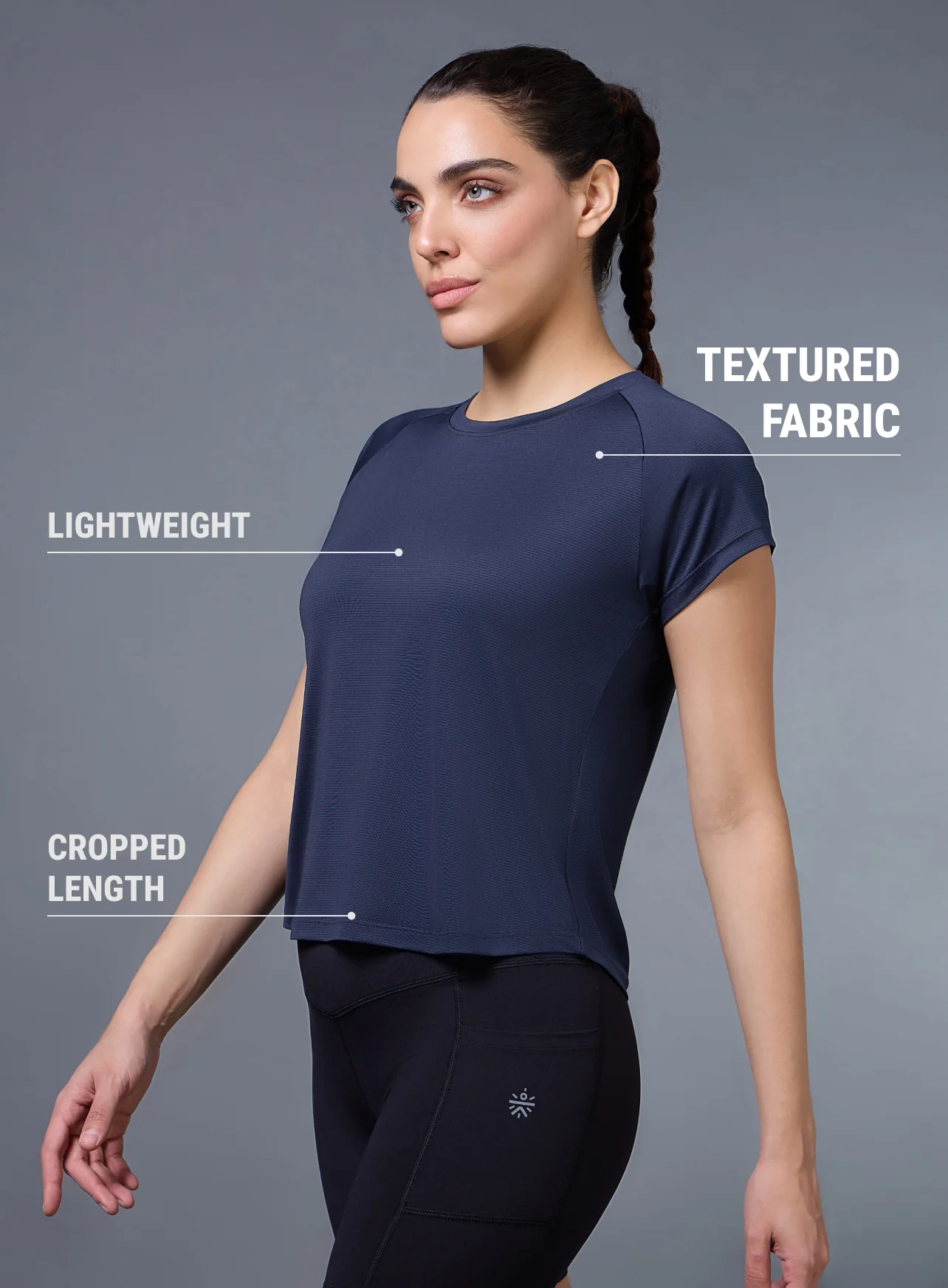Women's Navy Run Forward T-shirt - Image 5