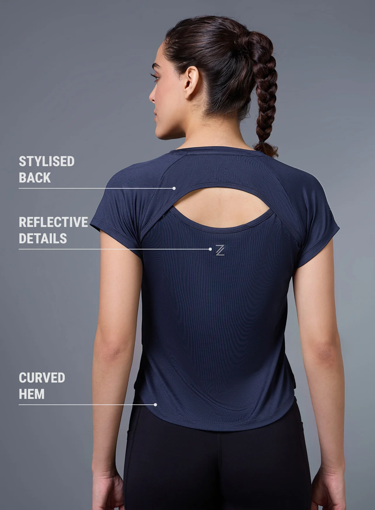Women's Navy Run Forward T-shirt - Image 6