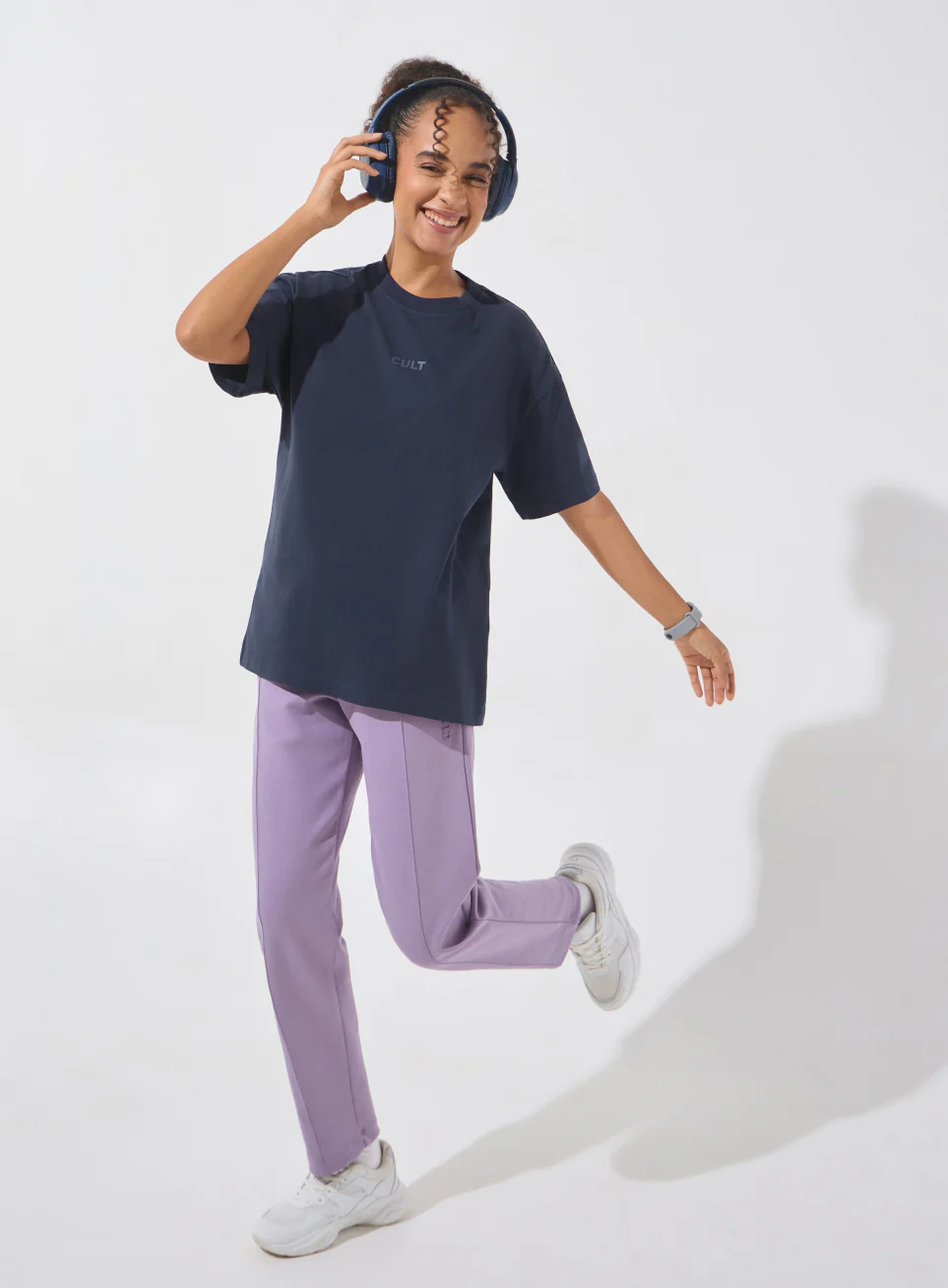 Women's Navy Soft Form Comfort Oversized T-shirt - Image 2