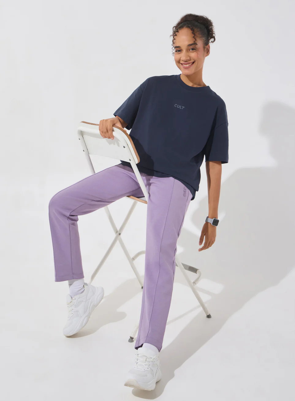 Women's Navy Soft Form Comfort Oversized T-shirt - Image 3