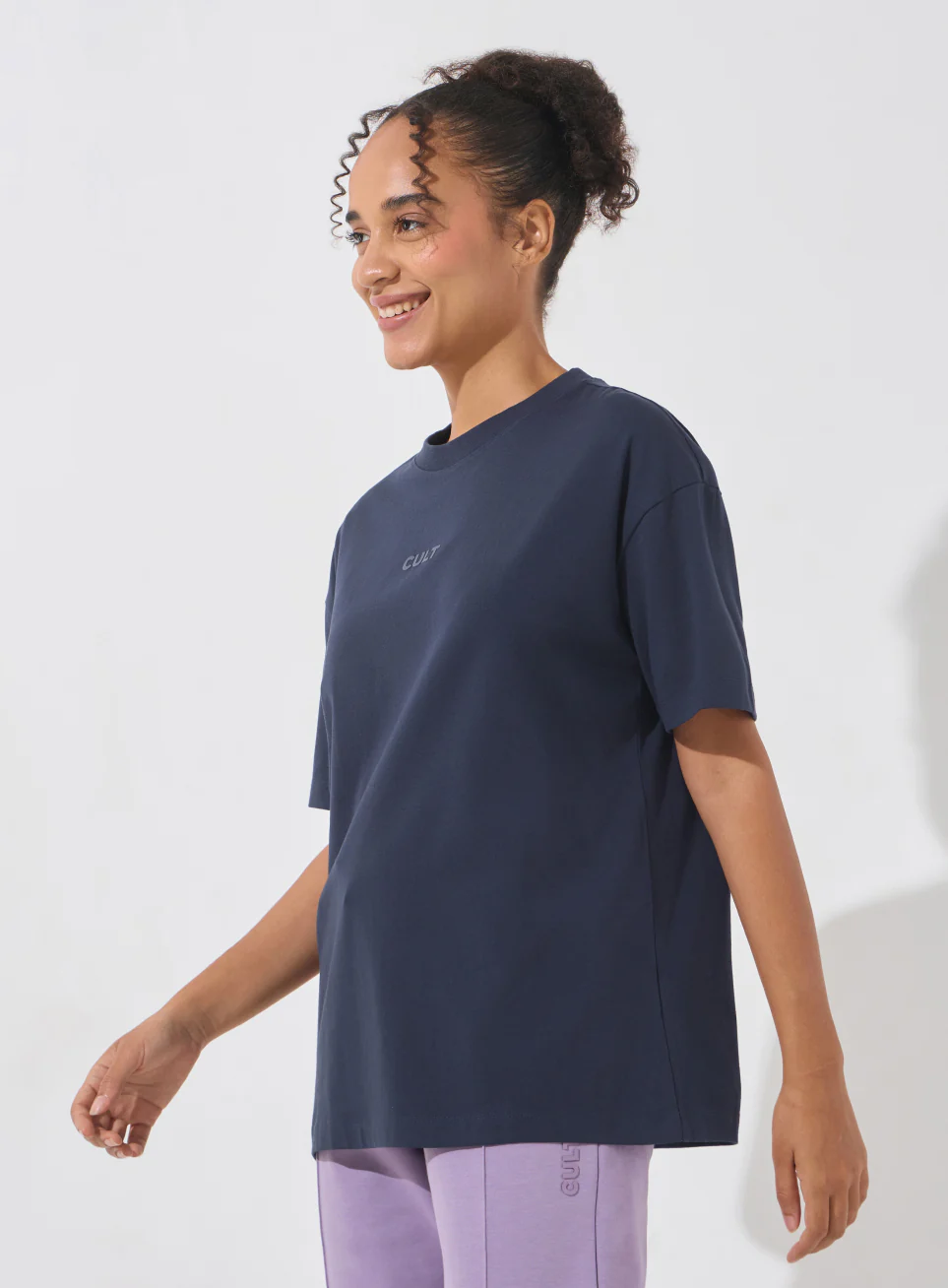 Women's Navy Soft Form Comfort Oversized T-shirt - Image 5
