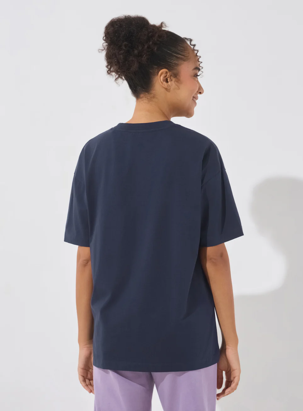 Women's Navy Soft Form Comfort Oversized T-shirt - Image 6