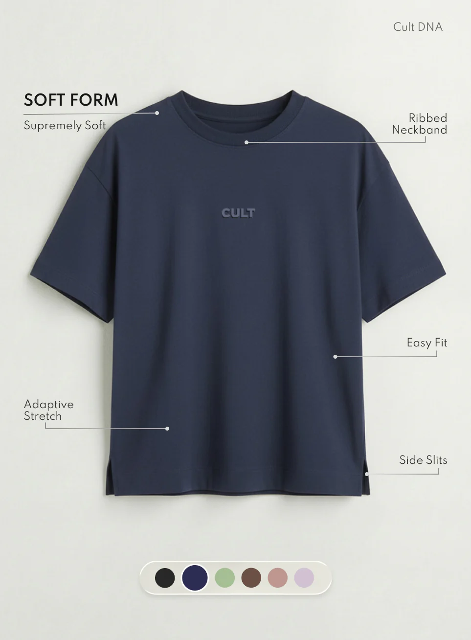 Women's Navy Soft Form Easy Fit Everyday T-shirt - Image 4
