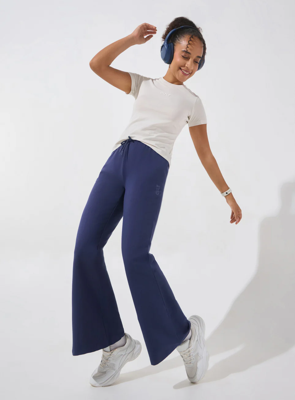 Women's Navy Soft Form Flow Flared Pants - Image 2