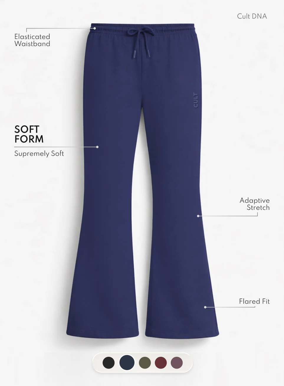 Women's Navy Soft Form Flow Flared Pants - Image 4