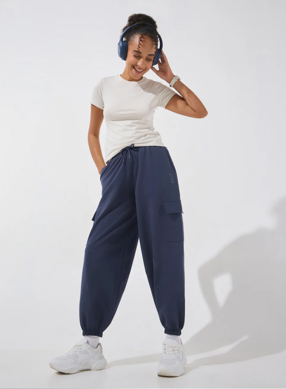 Women's Navy Soft Form Loose Fit Joggers - Image 2