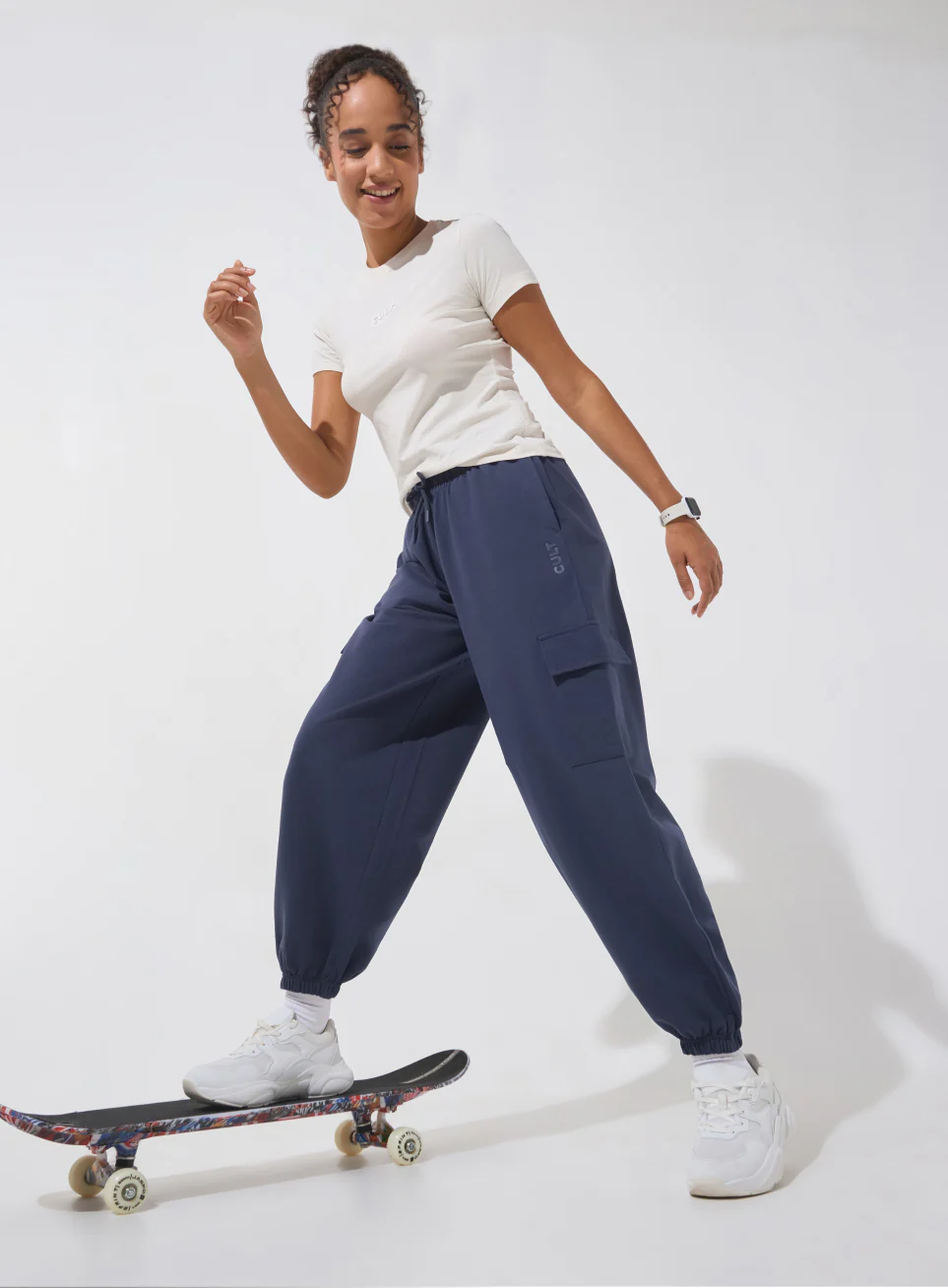 Women's Navy Soft Form Loose Fit Joggers - Image 3