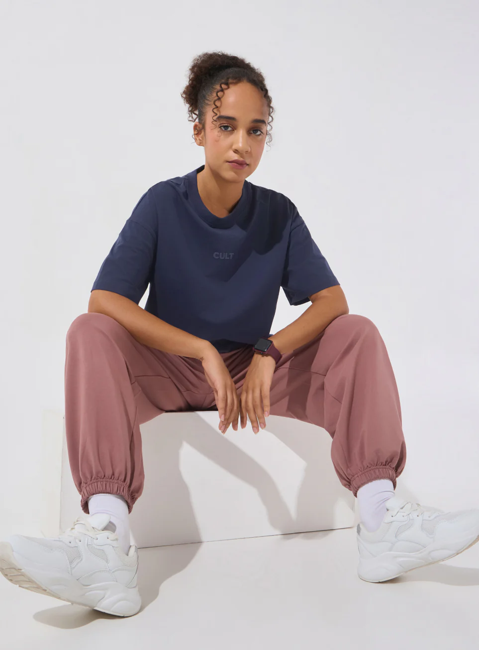 Women's Navy Soft Form Mid Boxy T-shirt - Image 3