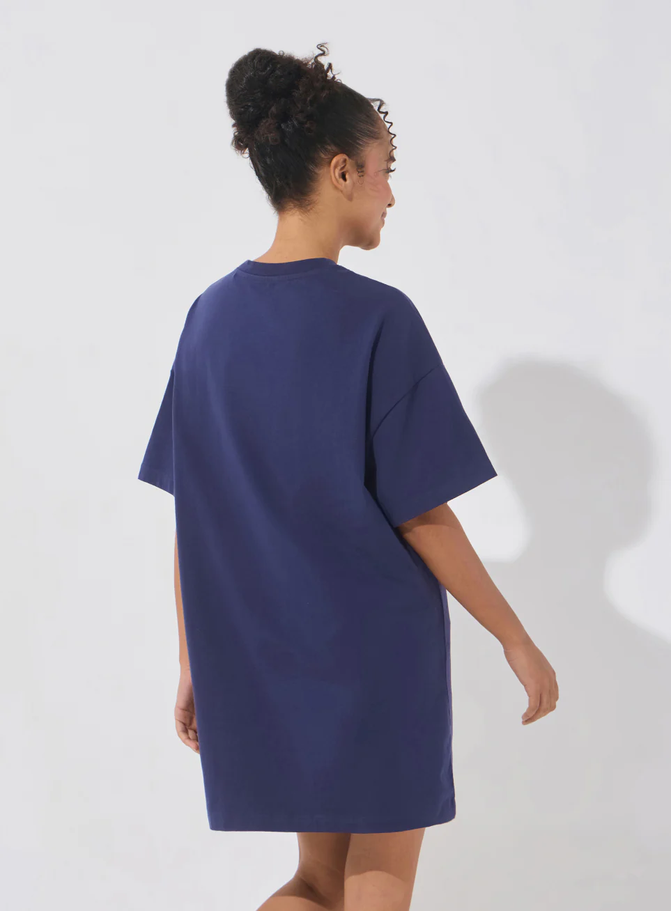 Women's Navy Soft Form Oversized T-shirt Dress - Image 6