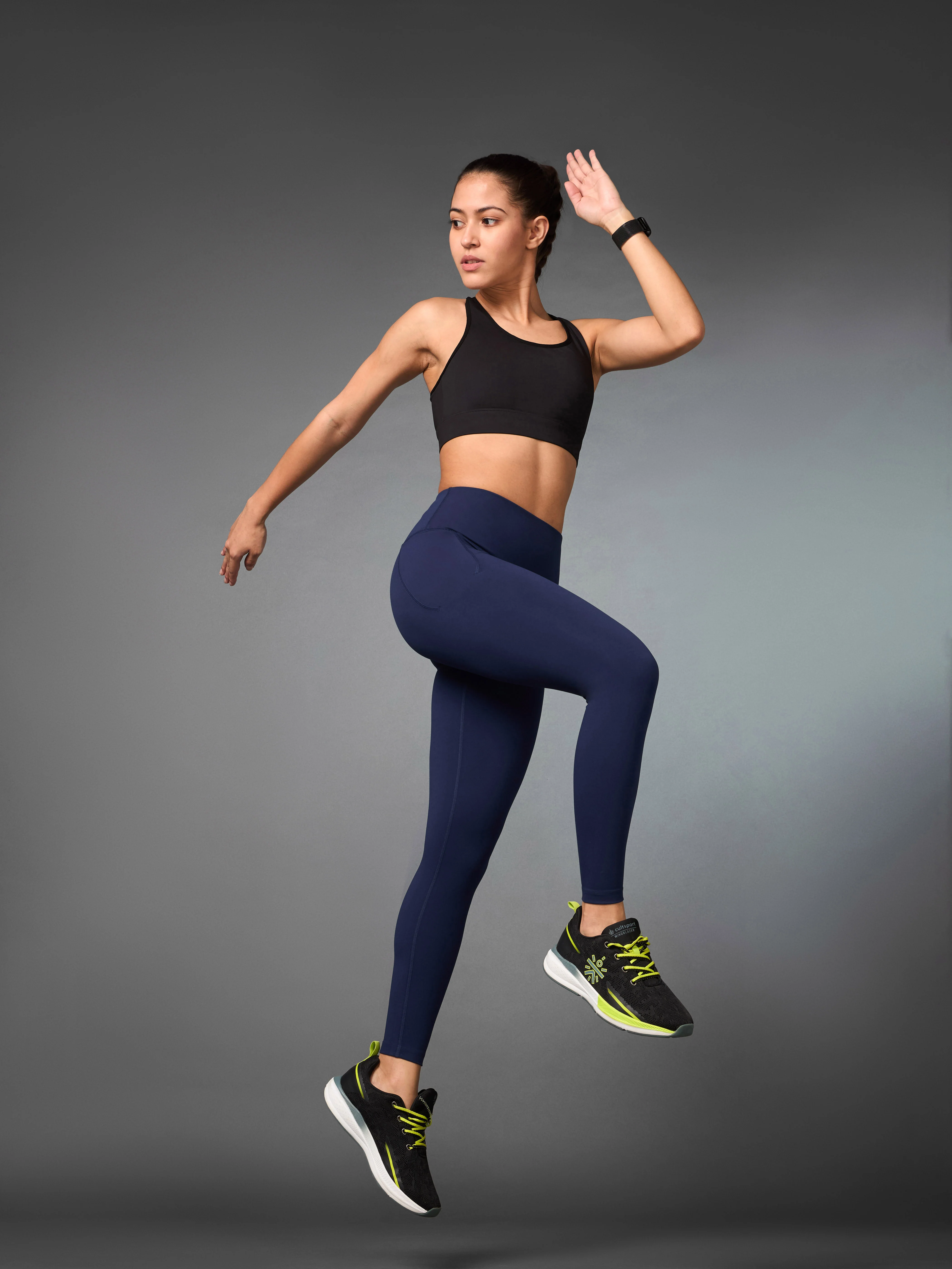 Women's Navy Train All Day COMFlex Tights - Image 2