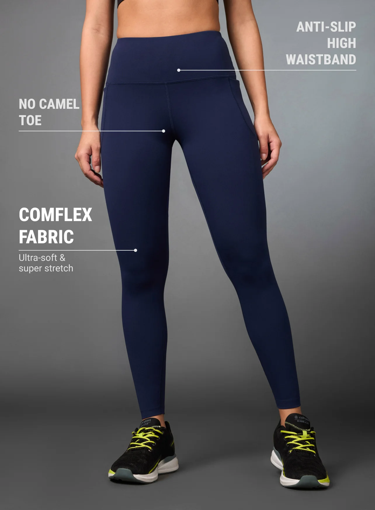 Women's Navy Train All Day COMFlex Tights - Image 4