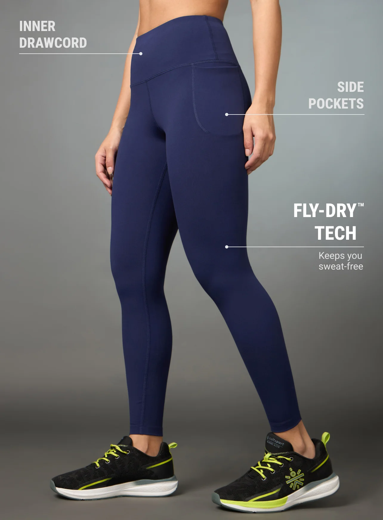 Women's Navy Train All Day COMFlex Tights - Image 5