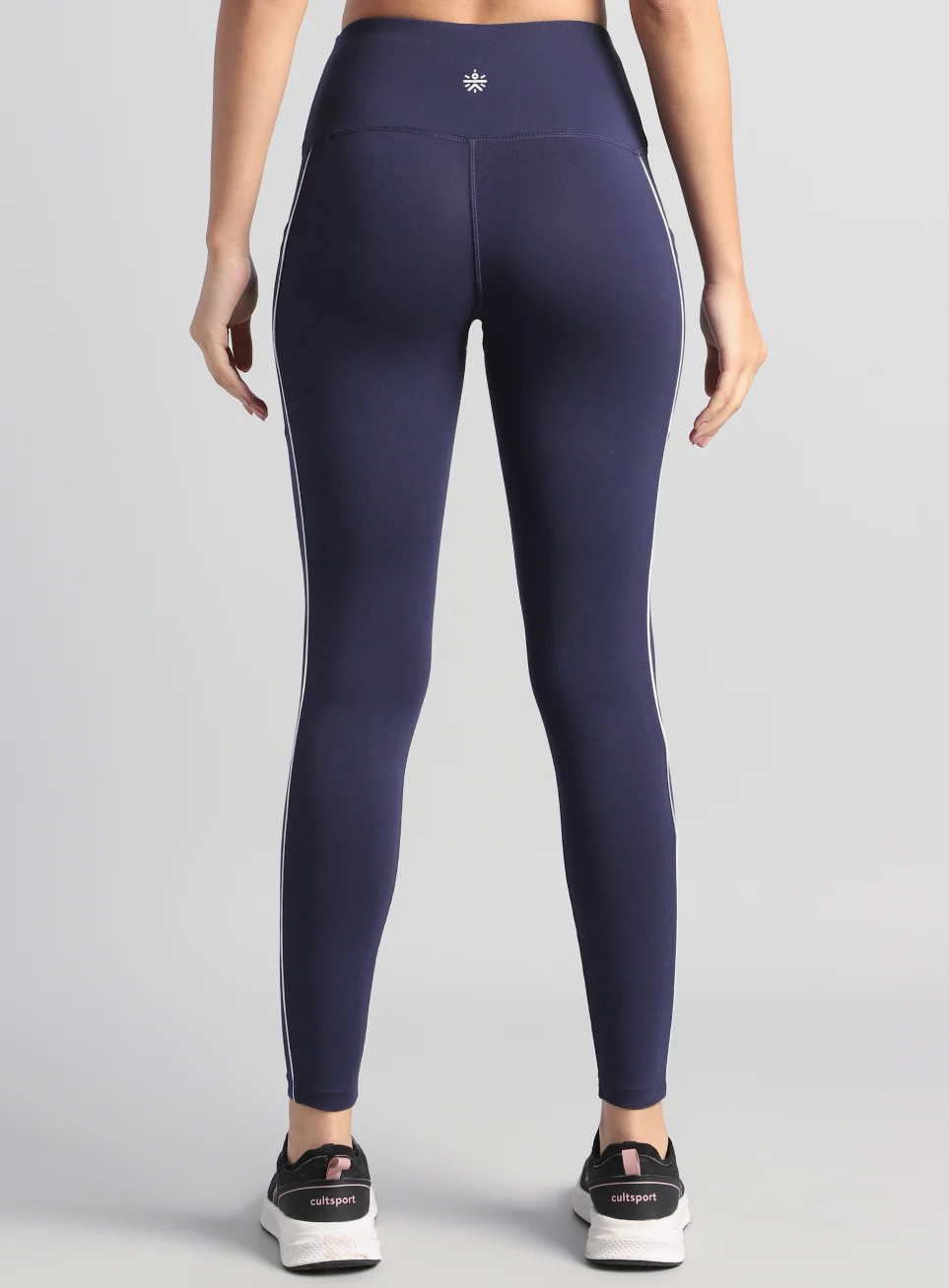 Women's Navy Train and Flow Cotton Tights - Image 6