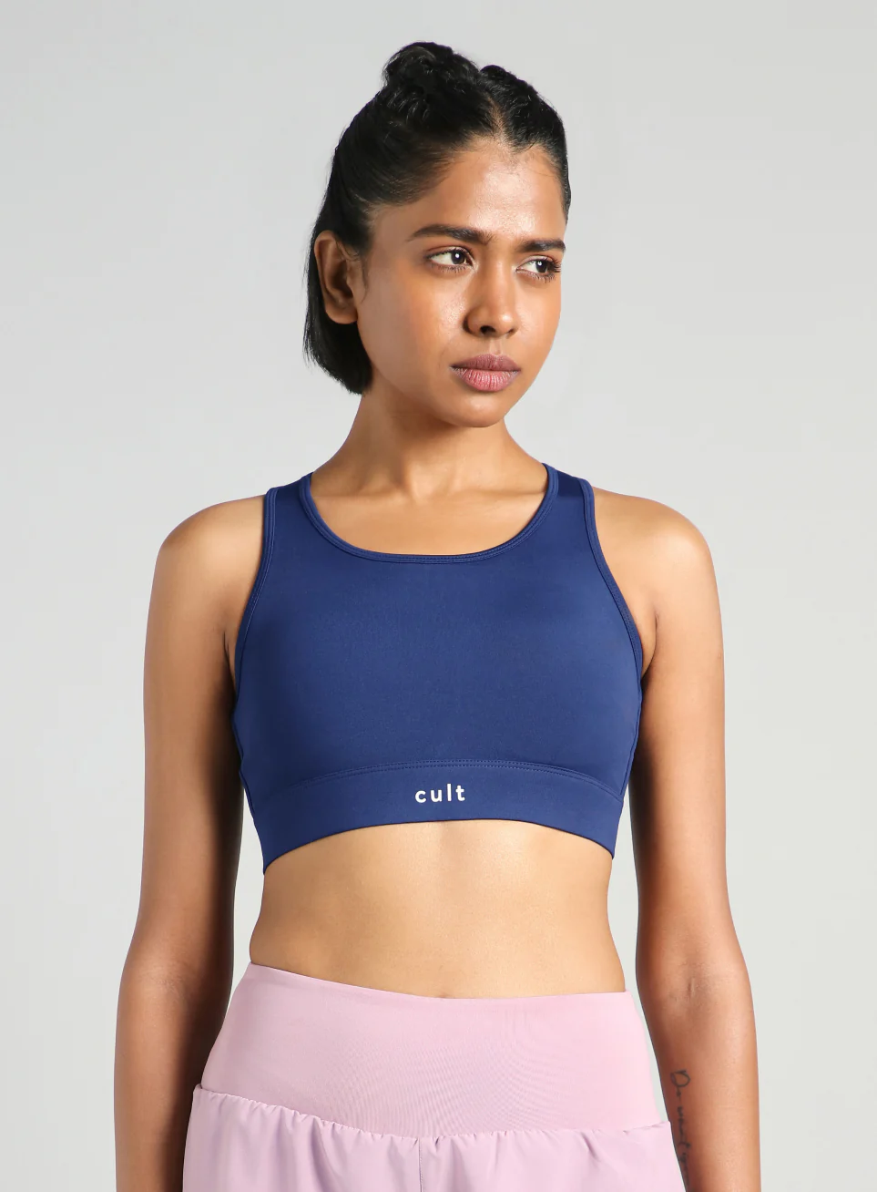 Women's Navy Training Criss Cross High Support Bra - Image 4
