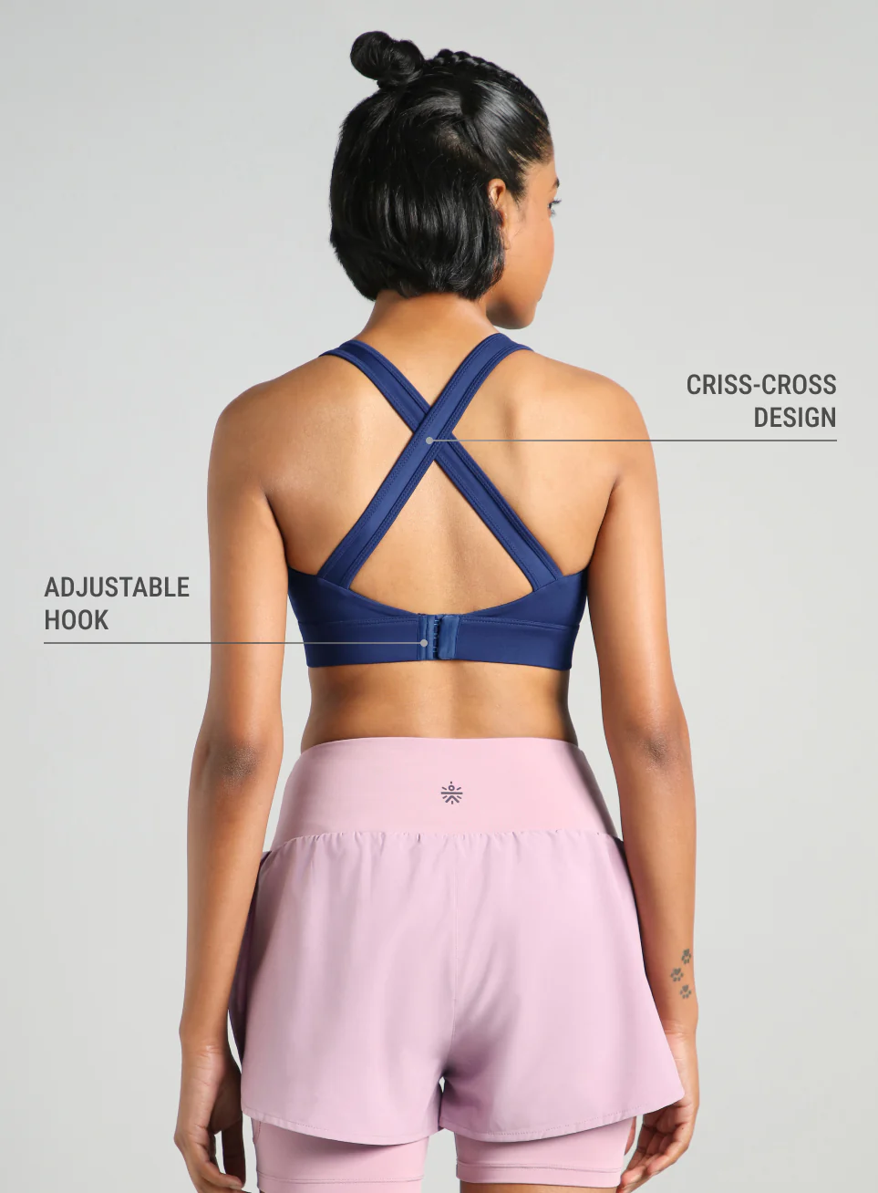 Women's Navy Training Criss Cross High Support Bra - Image 6