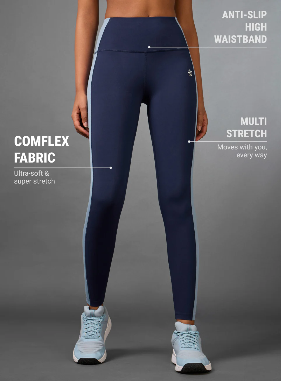 Women's Navy Transform COMFlex Tights - Image 4