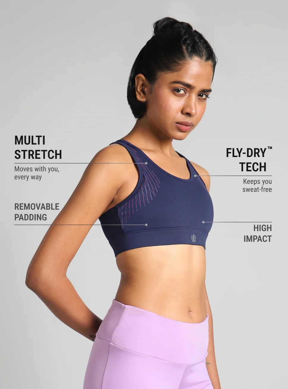 Women's Navy True Strength High Support Sports Bra - Image 5