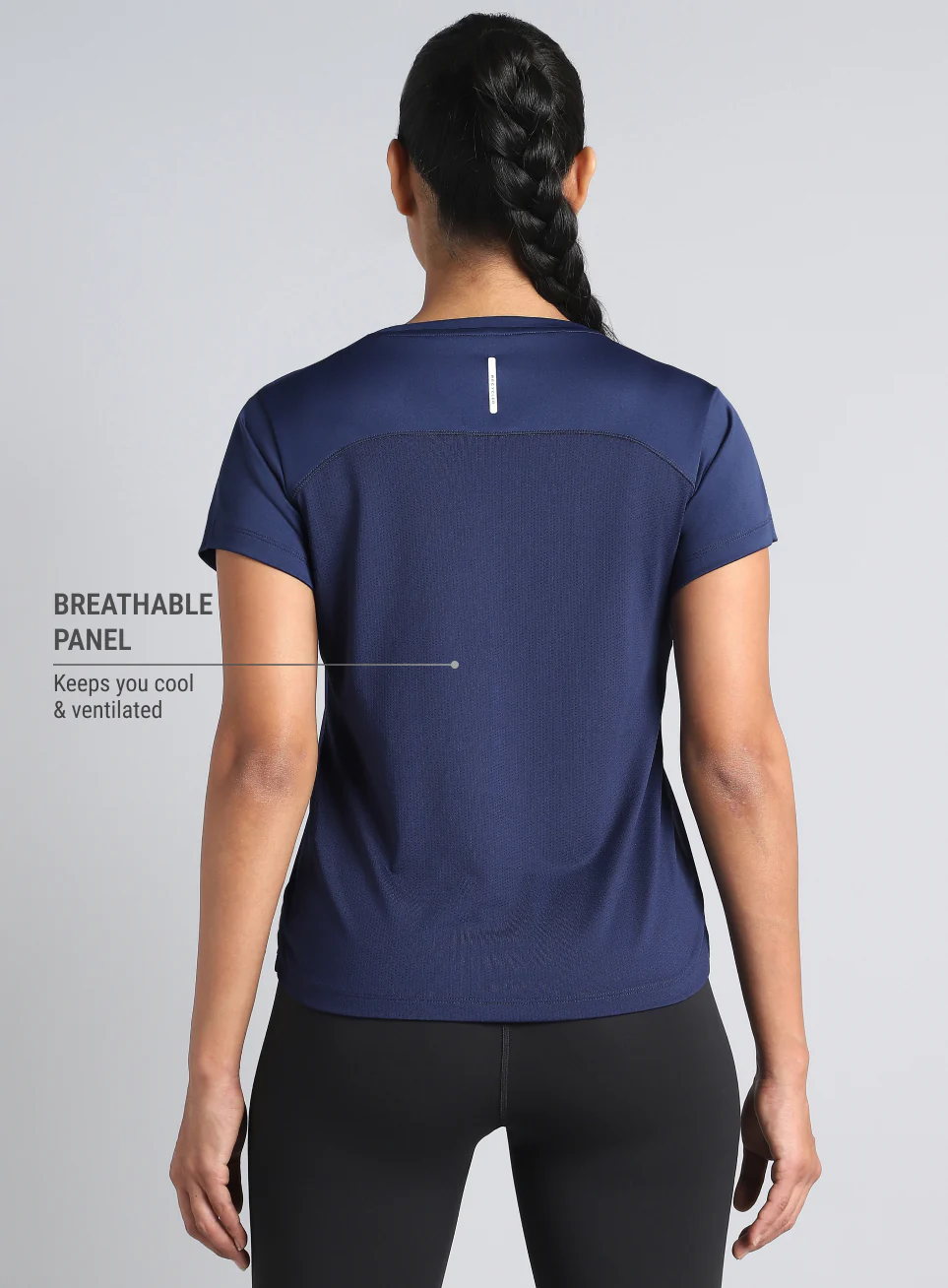 Women's Navy Ultimate Performance Recycled Poly T-shirt - Image 6
