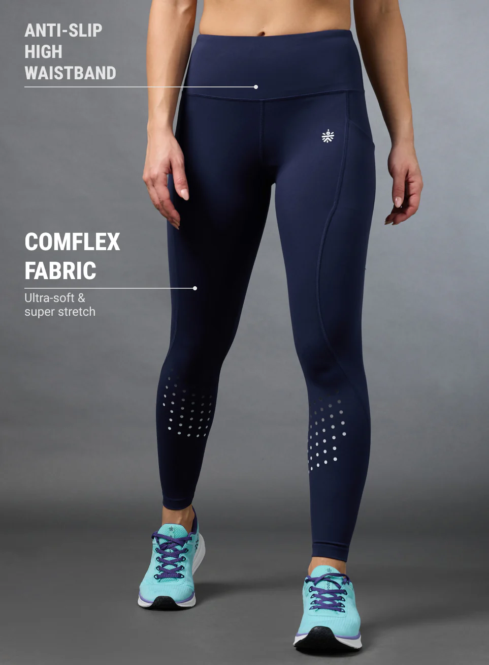 Women's Navy Ultimate Run COMFLex Tights - Image 4