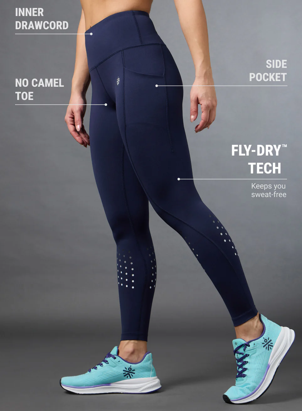 Women's Navy Ultimate Run COMFLex Tights - Image 5