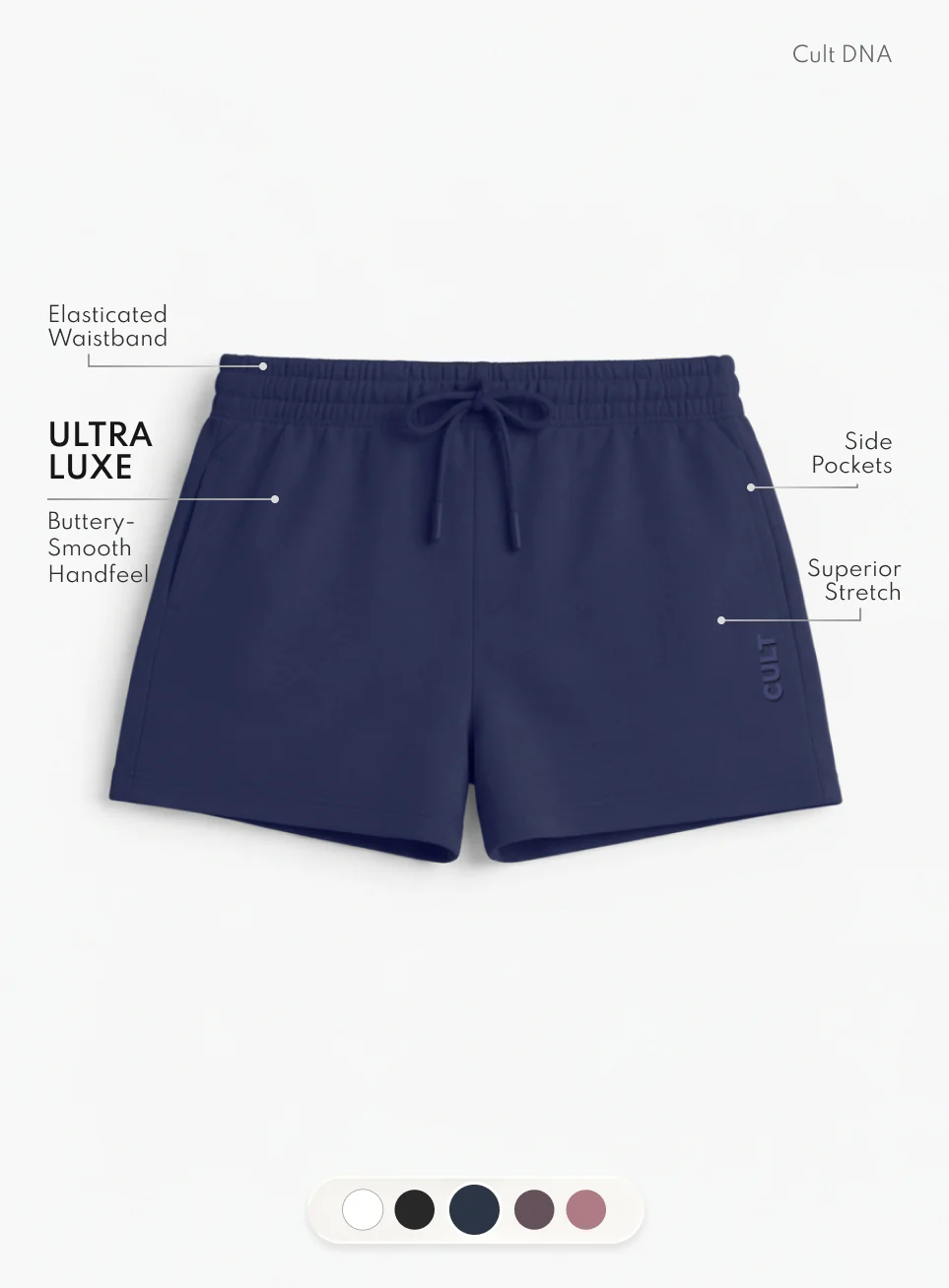 Women's Navy Ultra Luxe Classic Shorts - Image 4