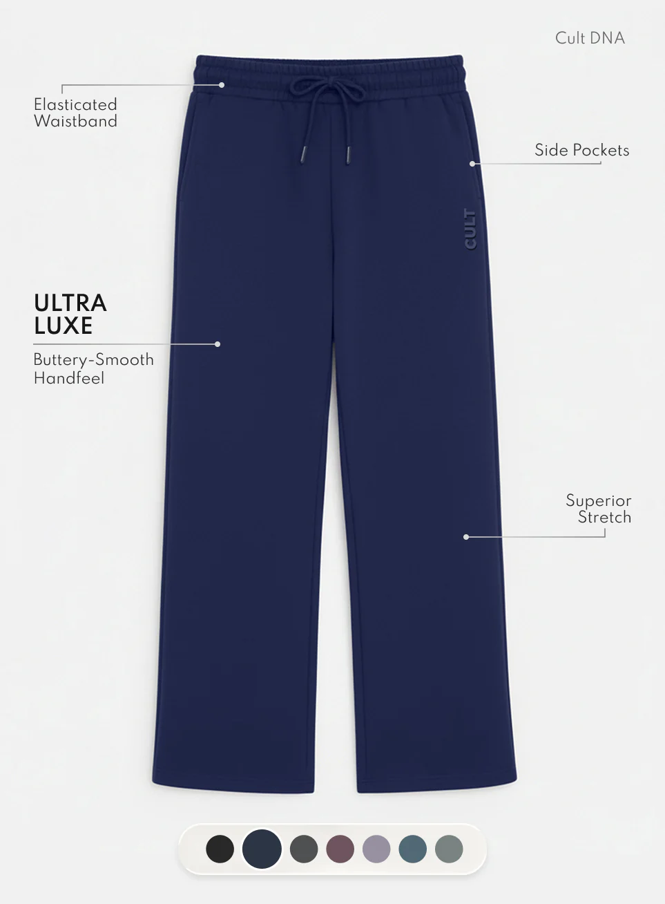 Women's Navy Ultra Luxe Classic Trackpants - Image 4