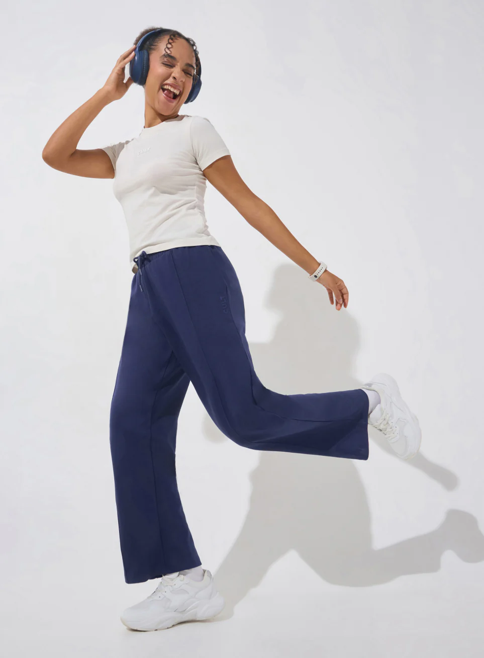 Women's Navy Ultra Luxe Tailored Trackpants - Image 3
