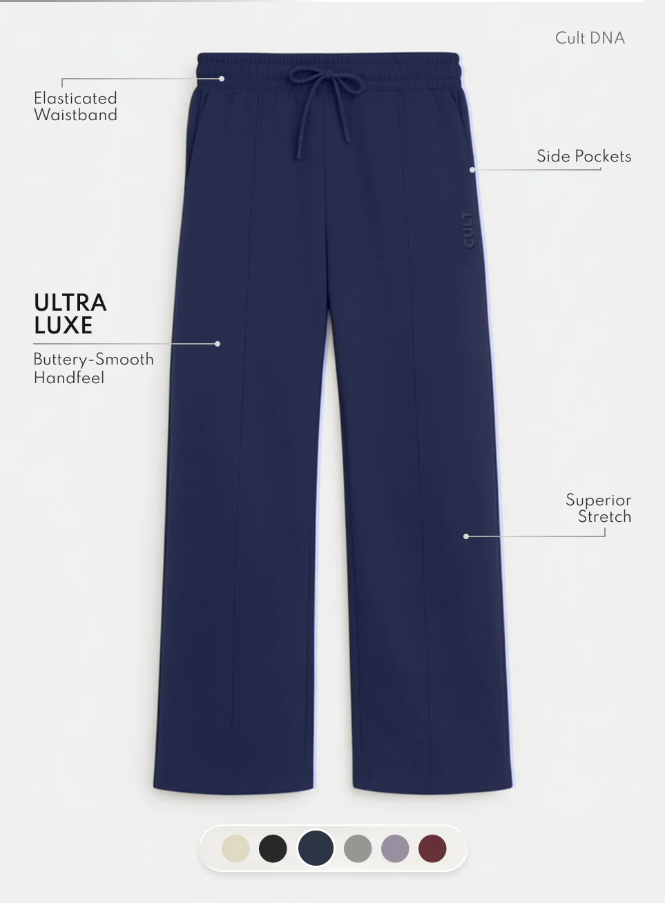 Women's Navy Ultra Luxe Tailored Trackpants - Image 4