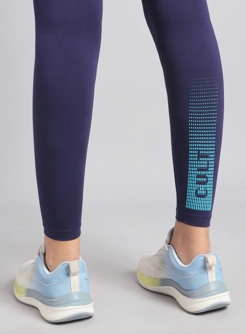 Women's Navy Yoga Flow Cotton Graphic Tights - Image 8