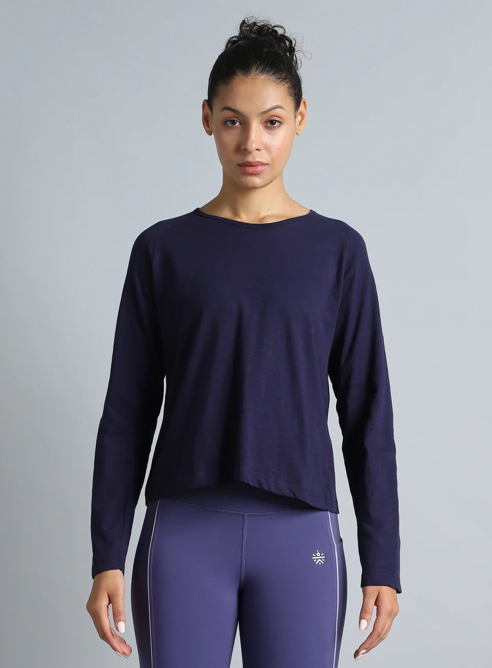 Women's Navy Yoga Flow Full Sleeve Top - Image 4