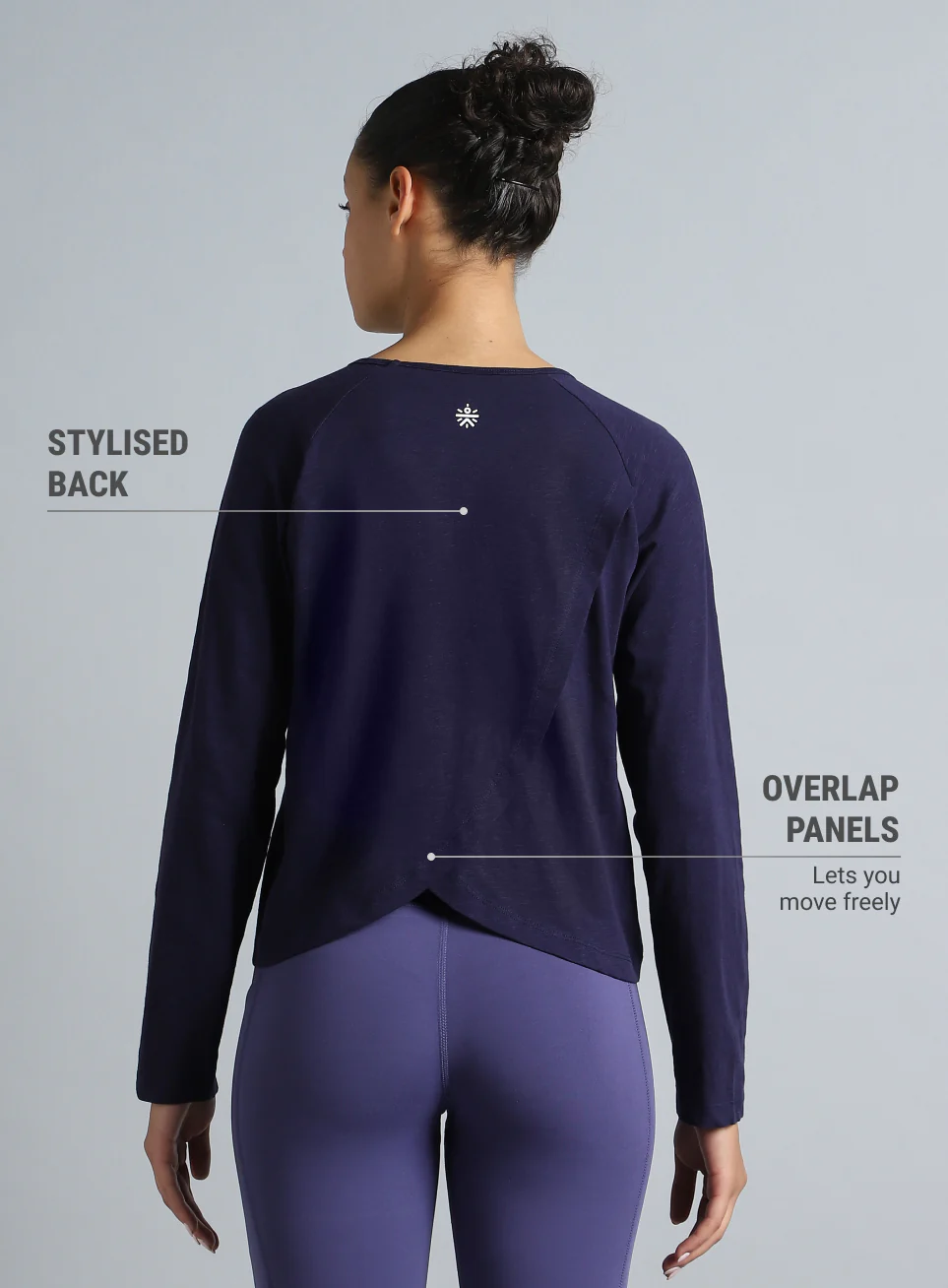 Women's Navy Yoga Flow Full Sleeve Top - Image 6