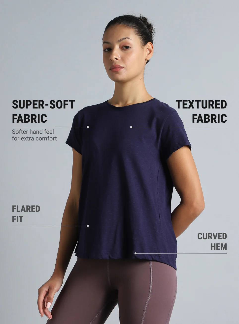 Women's Navy Yoga Flow Top - Image 5