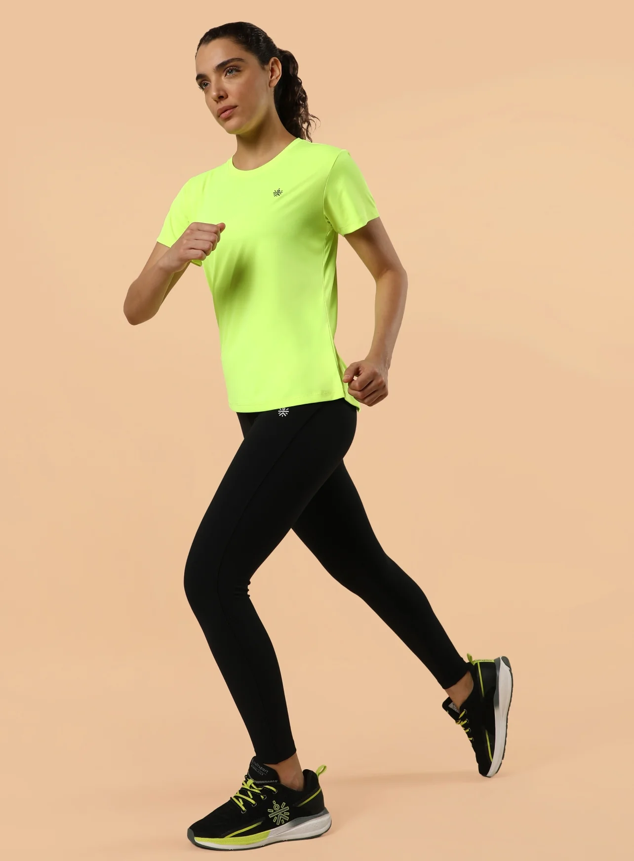 Women's Neon Green Training T-shirt - Image 2